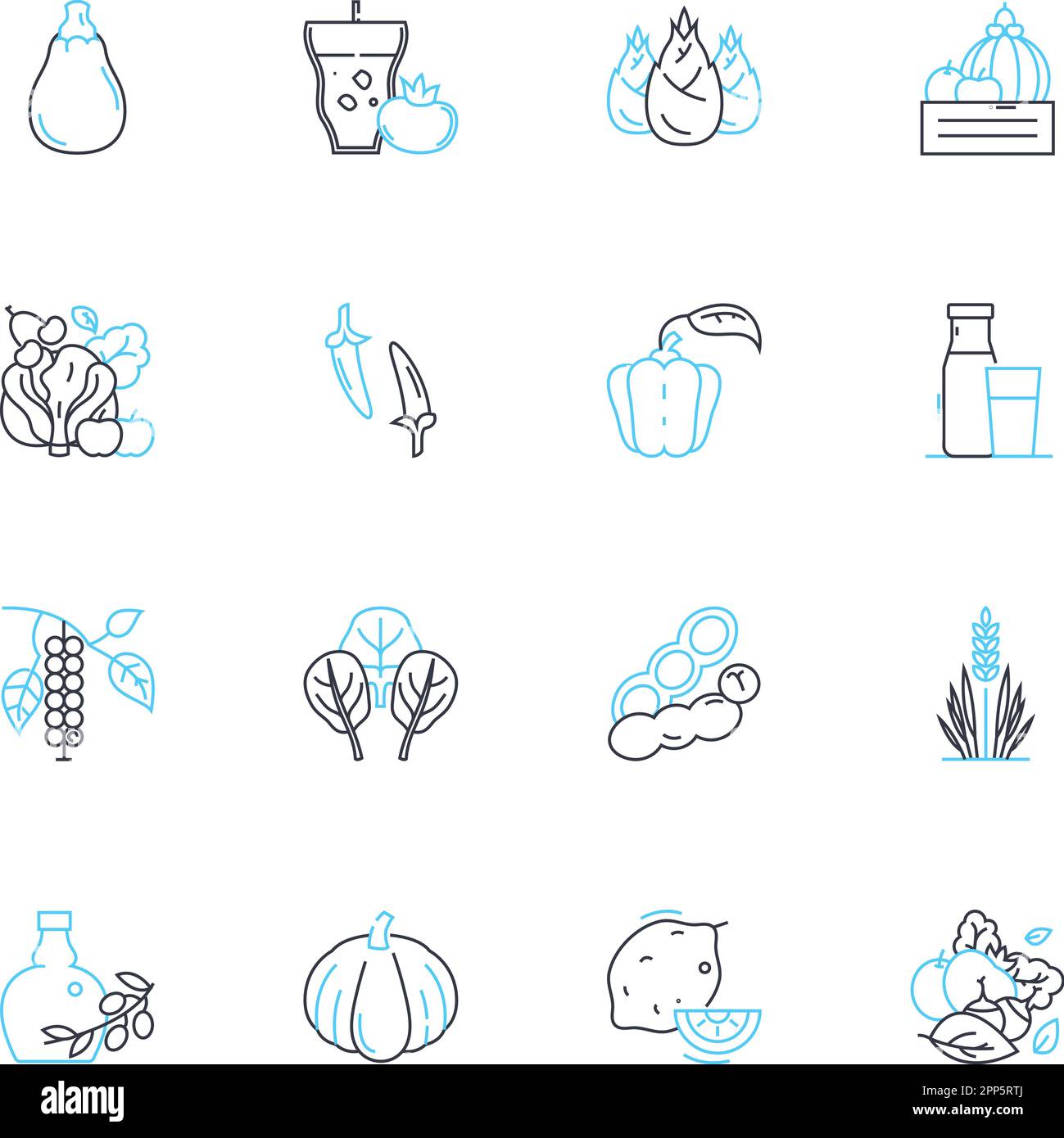 Vert ensemble d'icônes linéaires. Épinards, chou vert, arugula, collard, laitue, Carde suisse, Turnip greens vecteur de ligne et signes de concept. Chou, bok choy Illustration de Vecteur