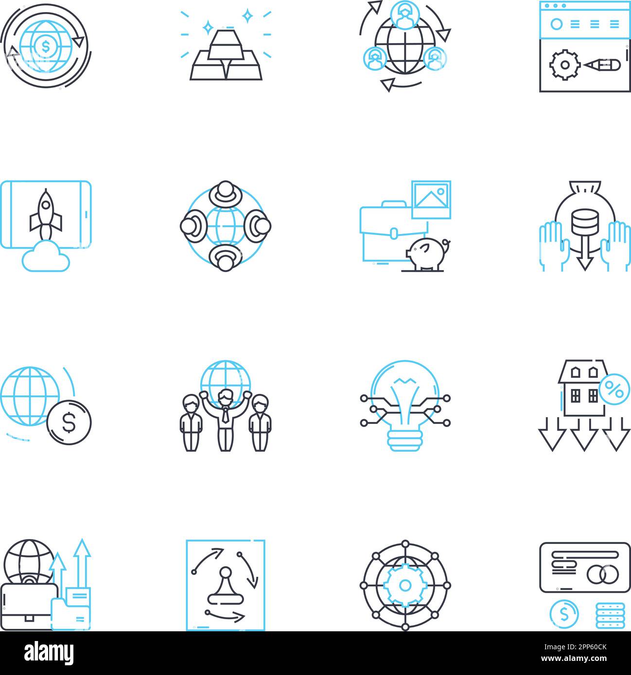 Ensemble d'icônes linéaires de proximité en ligne. Engagement, sensibilisation, médias sociaux, collaboration, communauté, Sensibilisation, vecteur de ligne d'impact et signes conceptuels Illustration de Vecteur