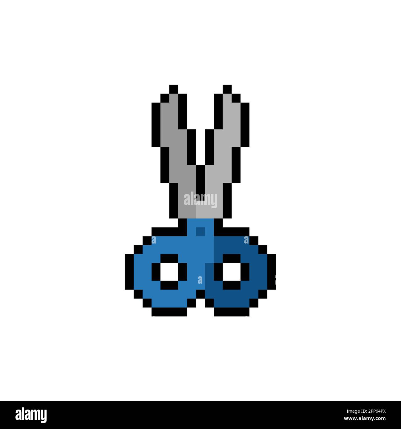 Ciseaux pixel art isolés. Illustration vectorielle Illustration de Vecteur