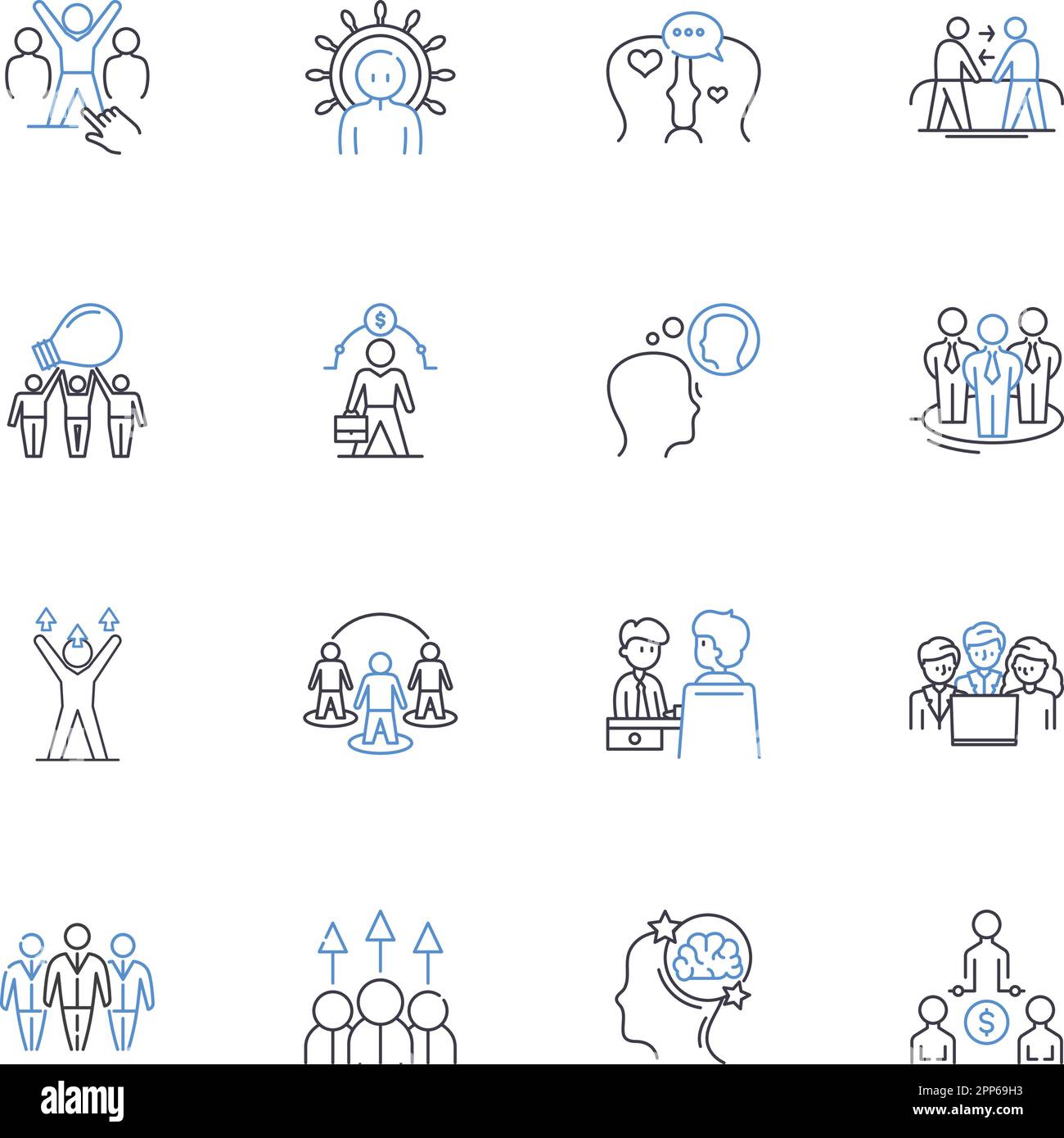 Collection d'icônes de ligne de supervision de production. Supervision, gestion, inspection, contrôle, supervision, Surveillance, coordination vecteur et linéaire Illustration de Vecteur