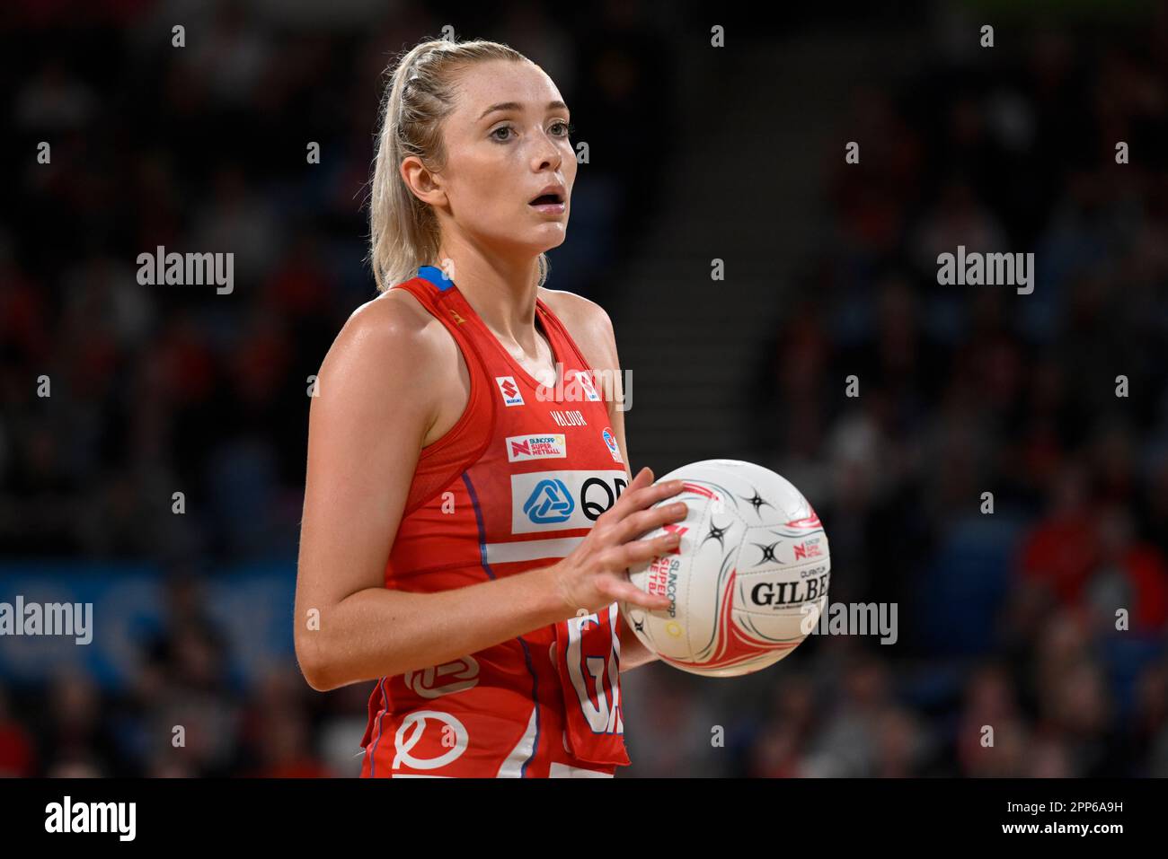 22nd avril 2023 ; Ken Rosewall Arena, Sydney, Nouvelle-Galles du Sud, Australie : Suncorp Super Netball , New South Wales Swifts versus Melbourne Vixens ; Helen Housby of the NSW Swifts Banque D'Images