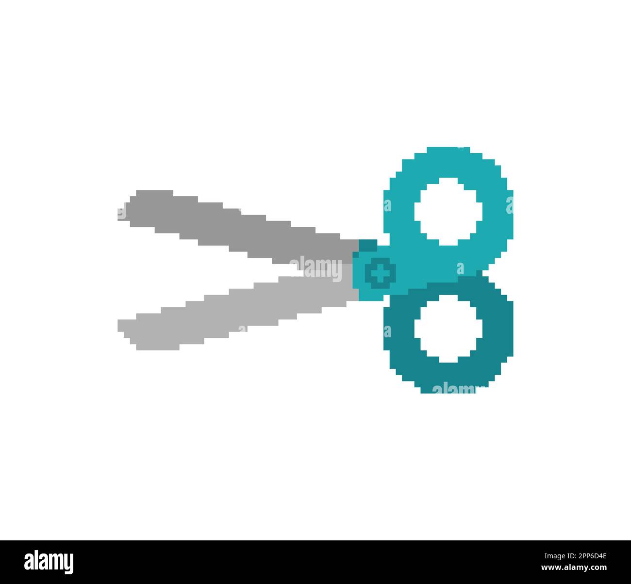 Ciseaux pixel art isolés. Illustration vectorielle Illustration de Vecteur