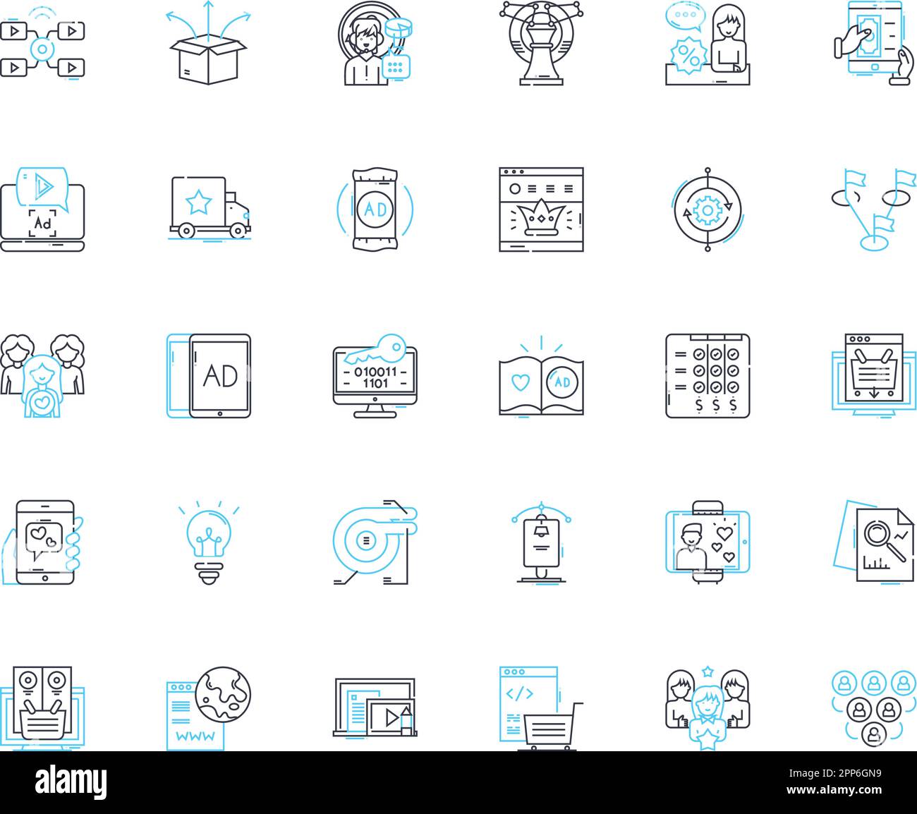 Jeu d'icônes linéaires mobiles. Wi-Fi, LTE, point d'accès, signal, itinérance, G, vecteur de ligne de données et signes conceptuels. Couverture, modem, contour de l'antenne Illustration de Vecteur