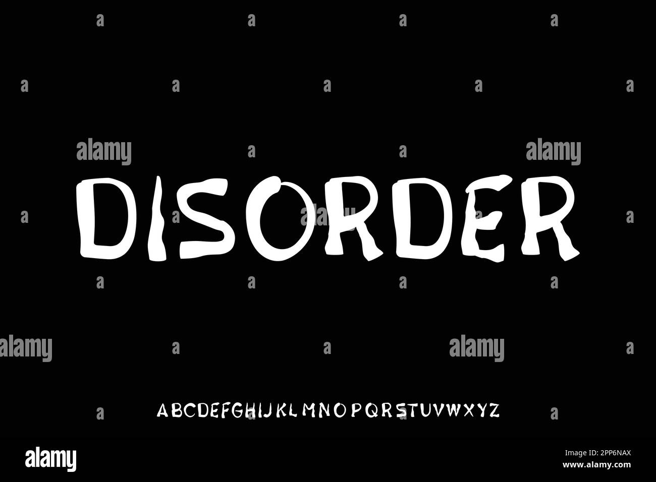 Vecteur de police de contour de forme irrégulier unique Illustration de Vecteur