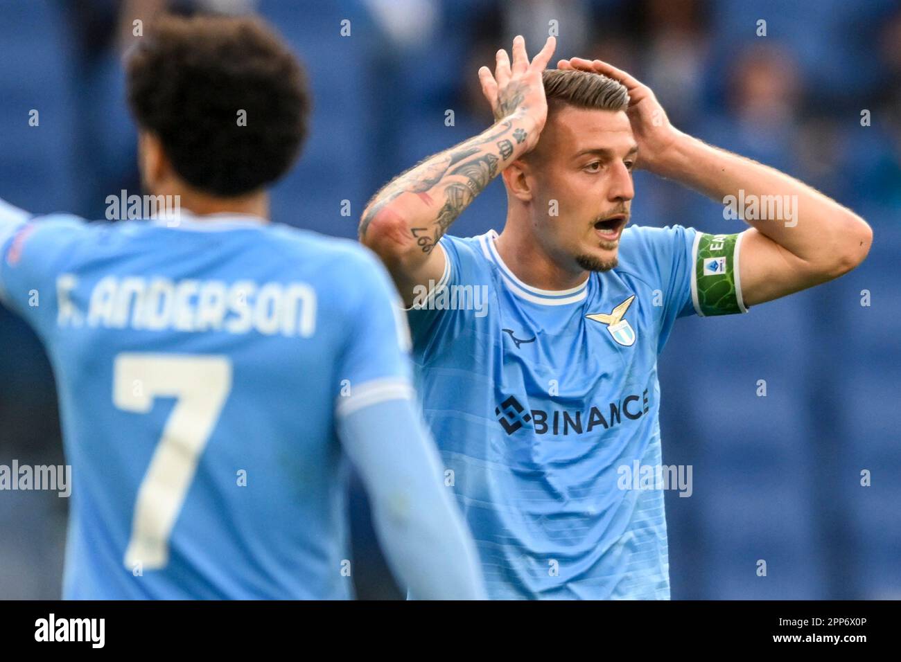 Rome, Italie. 22nd avril 2023. Lors de la série Un match de football entre le SS Lazio et le FC de Turin au stade Olimpico à Rome (Italie), 22 avril 2023. Credit: Insidefoto di andrea staccioli/Alamy Live News Banque D'Images