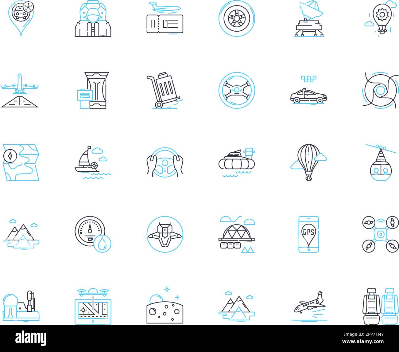 Ensemble d'icônes linéaires de livraison de colis. Express, Courier, livraison, suivi, Logistique, Expédition, vecteur de ligne d'expédition et panneaux de concept. Transport Illustration de Vecteur