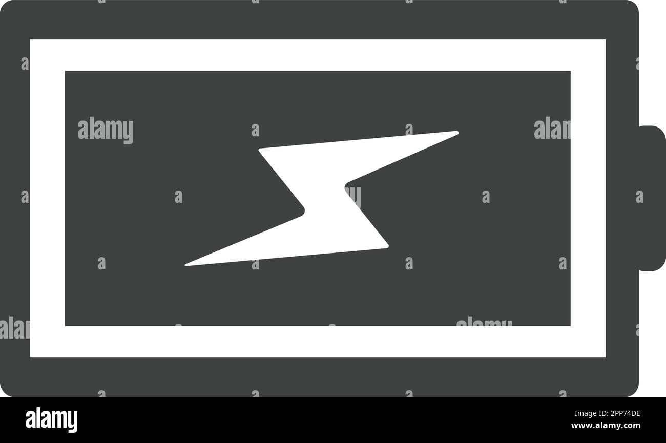 écran batterie recharge icône noire conception vectorielle Illustration de Vecteur