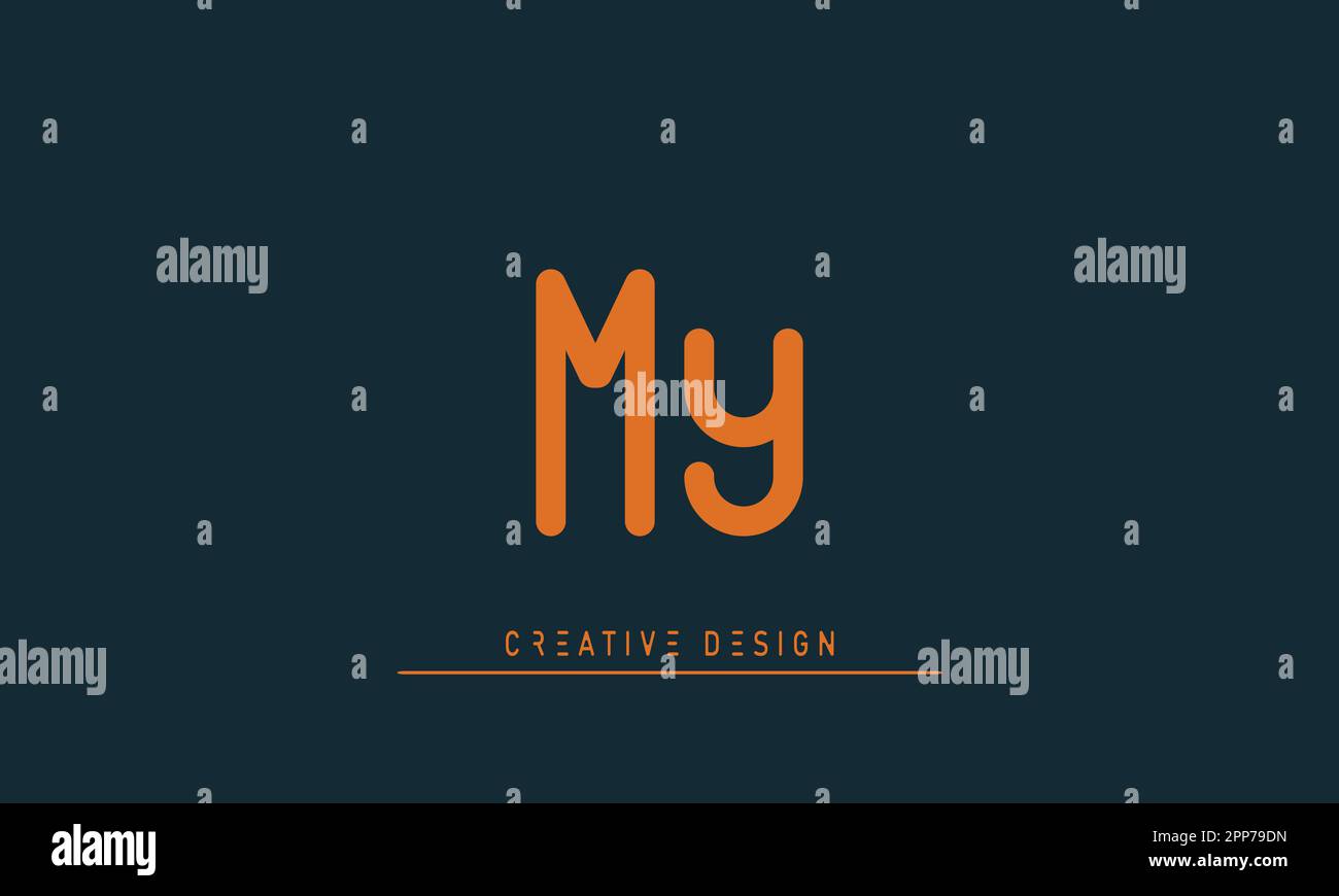 Lettres de l'alphabet moderne Creative logo MY , YM Illustration de Vecteur