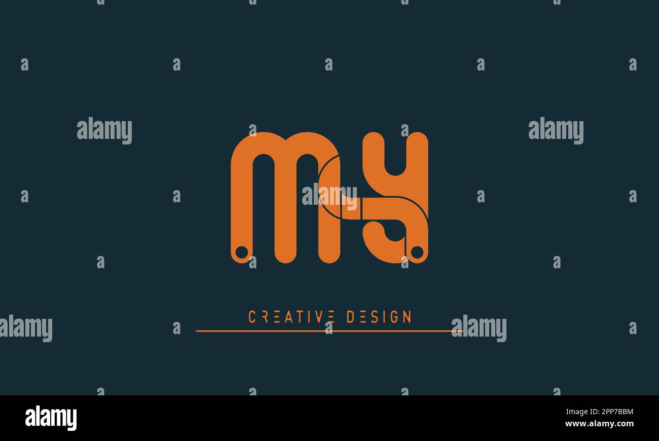 Lettres de l'alphabet moderne Creative logo MY , YM Illustration de Vecteur