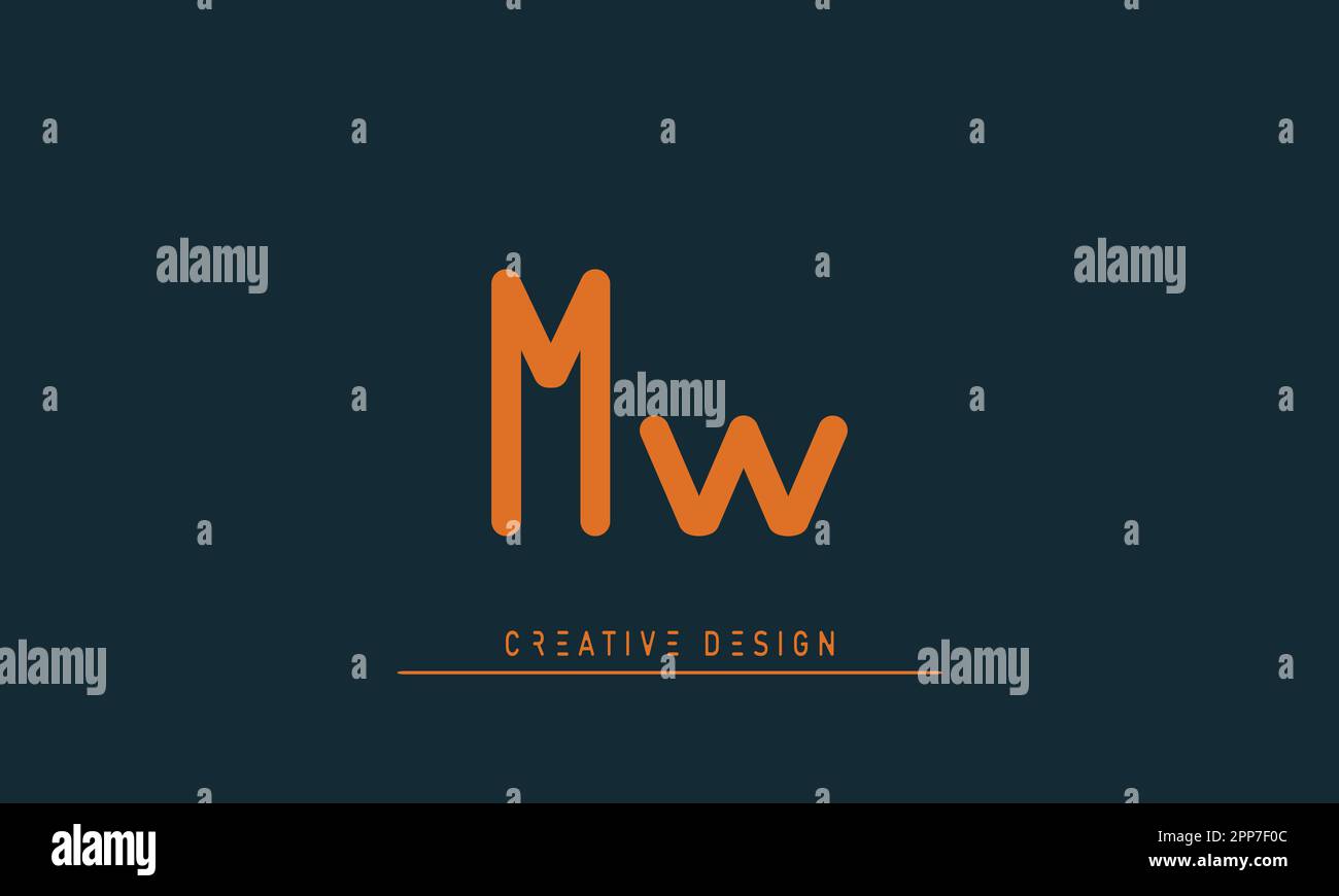 Lettres alphabet moderne Creative logo MW , WM Illustration de Vecteur