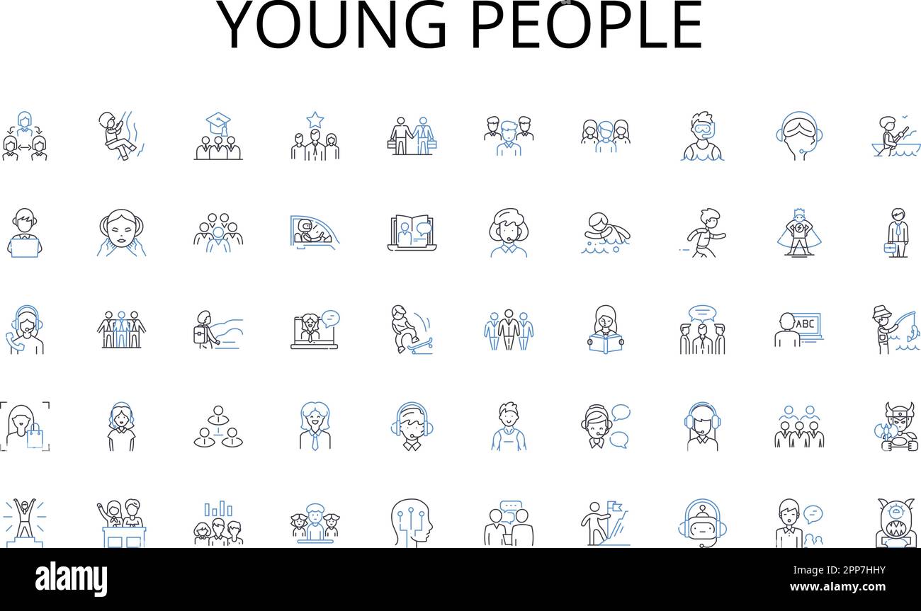 Collection d'icônes pour les jeunes. Élaborer des stratégies, Plan directeur, Schéma, Calendrier, conception, Proposition, vecteur cadre et illustration linéaire. Tracé,Contour Illustration de Vecteur