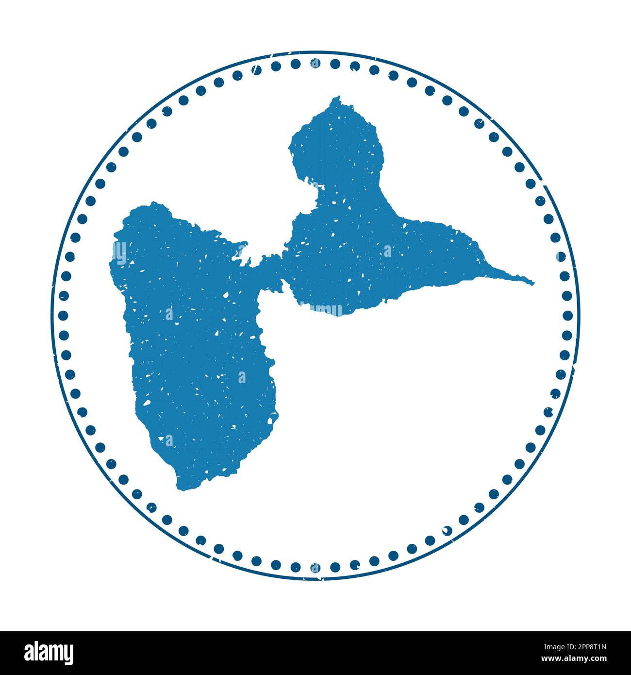 Autocollant de l'île Basse-Terre. Tampon de voyage en caoutchouc avec forme de carte, illustration vectorielle. Peut être utilisé comme insigne, logotype, étiquette, autocollant ou badge du Illustration de Vecteur
