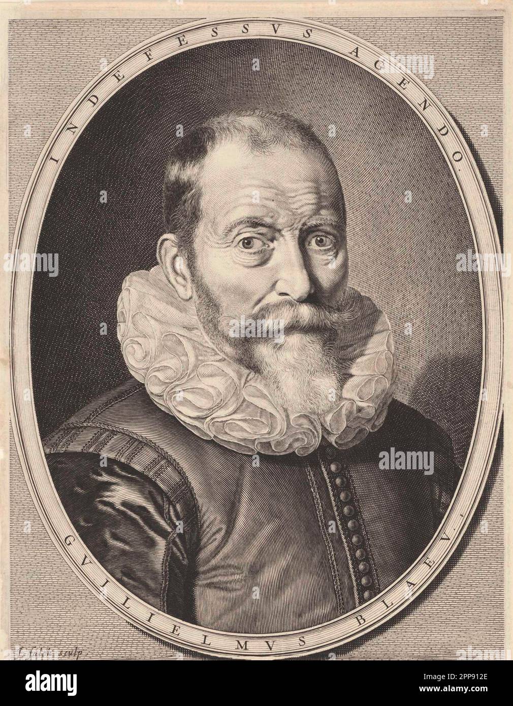 Portrait du cartographe néerlandais Willem Janszoon Blaeu (1571-1638) par Jeremias Falck c.1655-1677 Banque D'Images