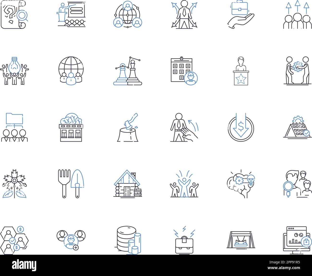 Collection d'icônes de ligne de domaine de travail du sol. Charrue, cultiver, sol, sillon, Harrow, Disque, vecteur de travail du sol et illustration linéaire. Agriculture,Agriculture,lit de semence Illustration de Vecteur