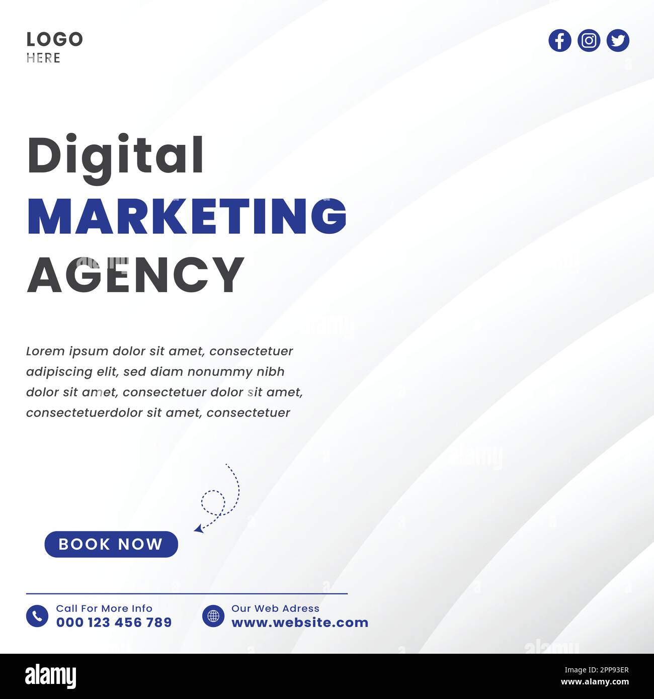 Agence de marketing numérique Post Design, médias sociaux Post Design Illustration de Vecteur