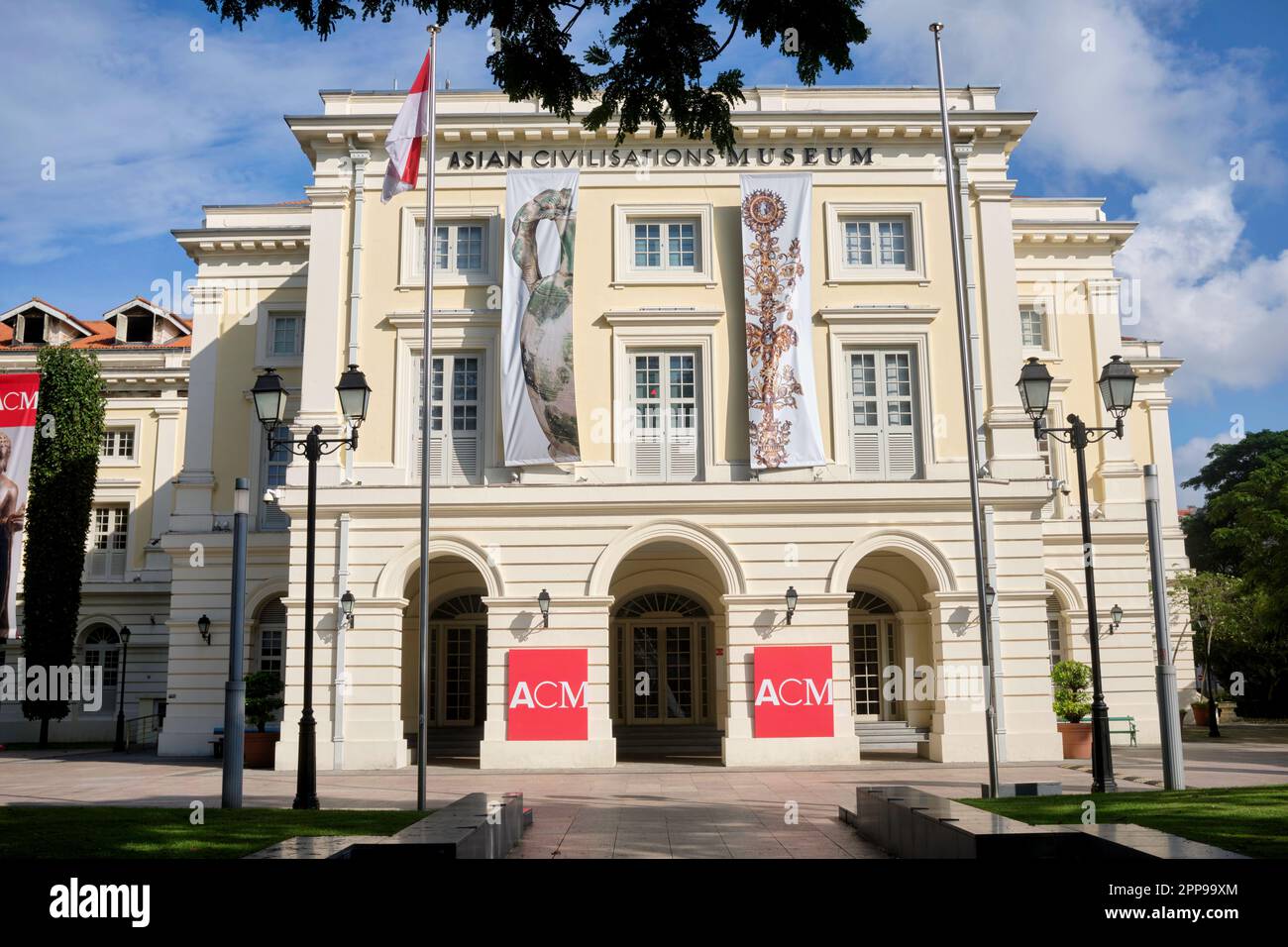 Musée des civilisations asiatiques, quartier colonial au bord du fleuve Singapour, Singapour Banque D'Images