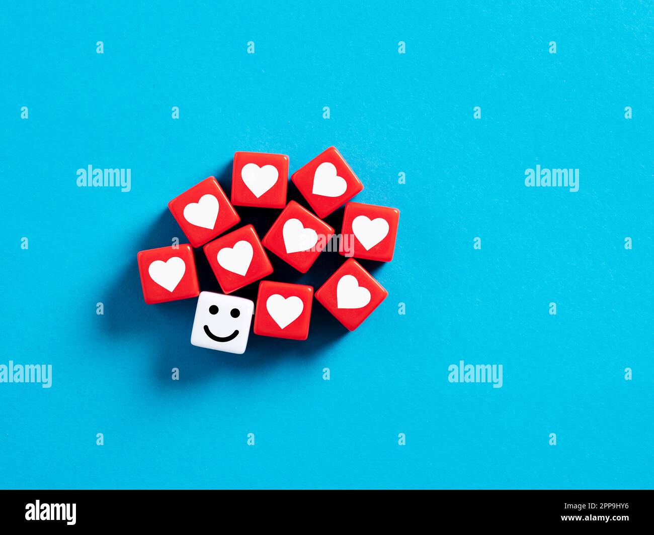Obtenir des médias sociaux aime et popularité. Entourez-vous d'amour et de soin. Bonheur et positivité. Saint Valentin. Banque D'Images