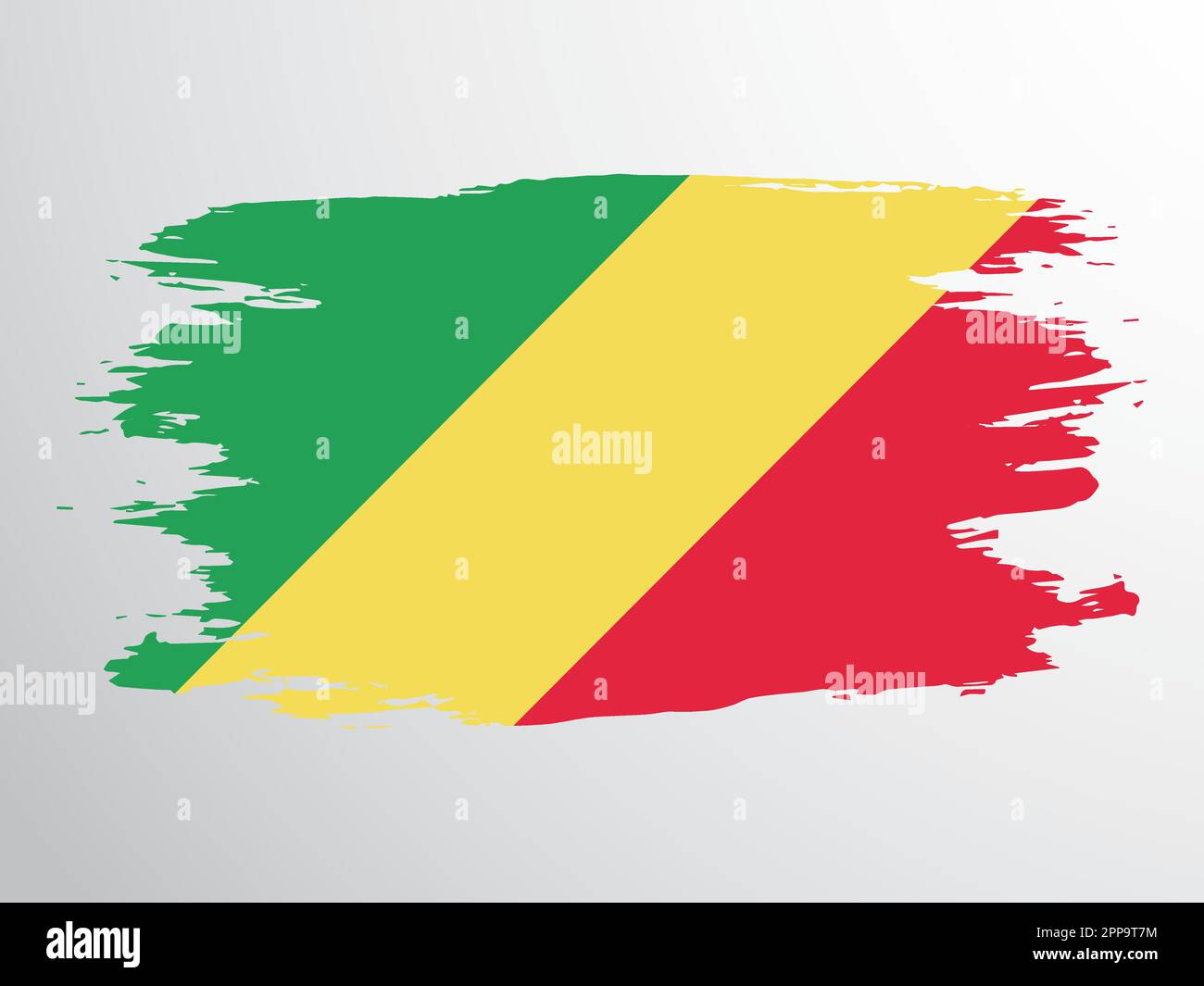 Drapeau vectoriel du Congo peint avec une brosse Illustration de Vecteur