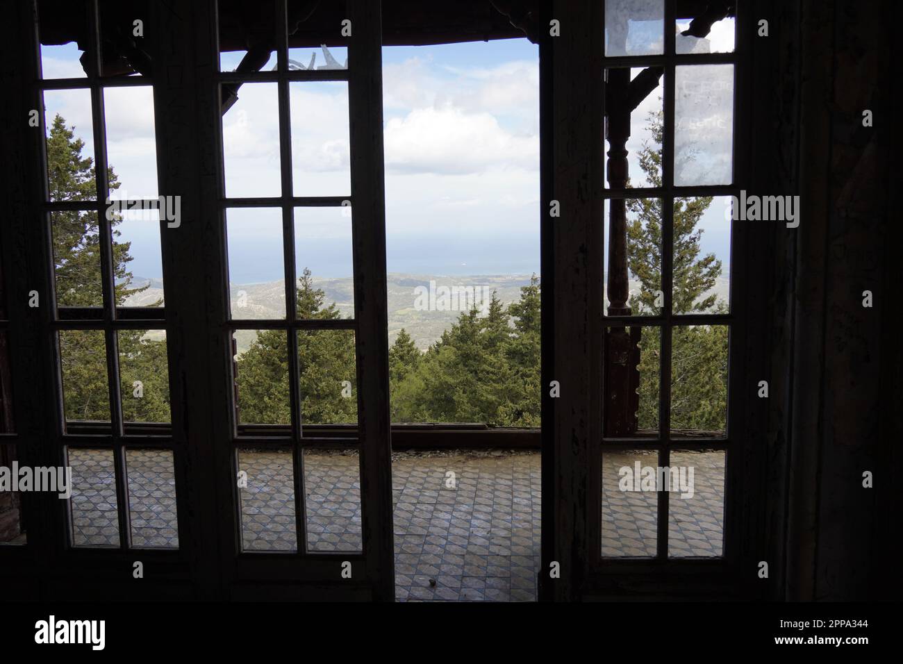 Maison de Mussolini à Rhodes, Grèce, résidence d'été du général Cesare Maria de Vecchi Banque D'Images