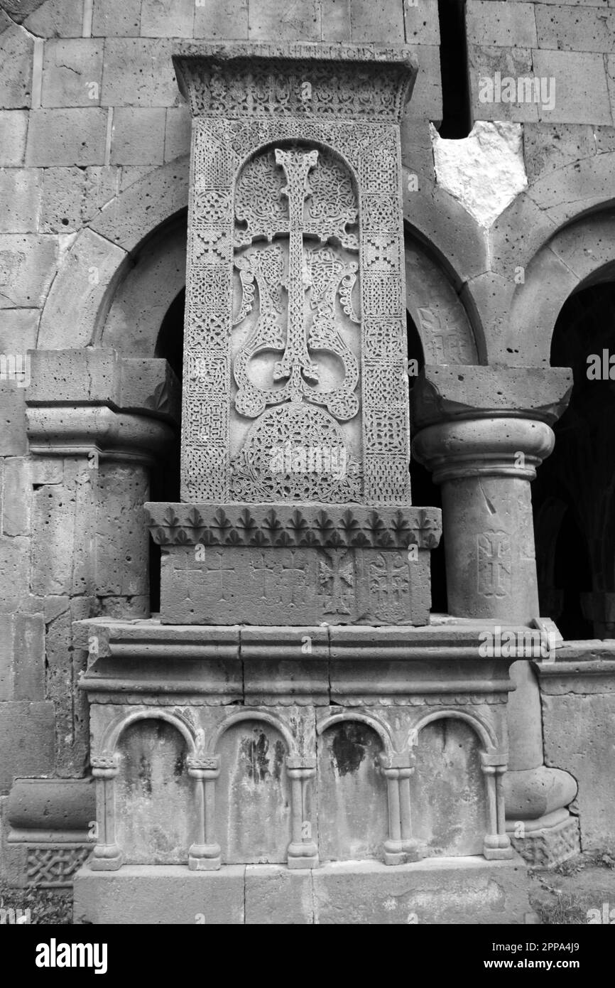Traversez des pierres dans le monastère de Sanahin, en Arménie Banque D'Images