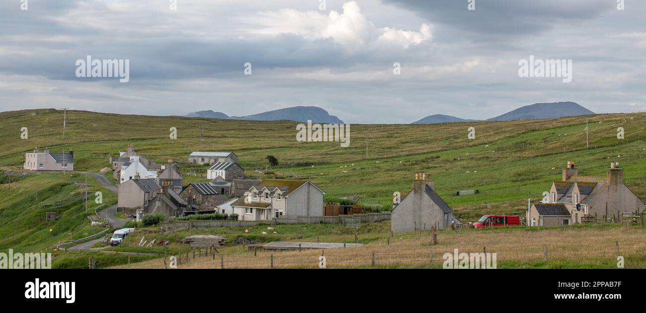 Aid Uig, Hamlet Lonely à Uig, Lewis, Isle of Lewis, Hebrides, Hebrides extérieures, Îles de l'Ouest, Écosse, Royaume-Uni, Grande-Bretagne Banque D'Images