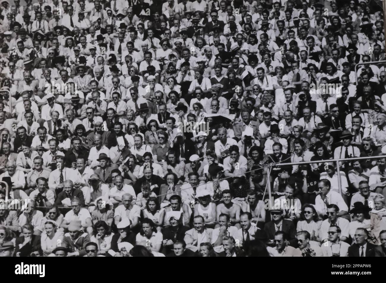 Public aux Jeux Olympiques de Wembley Stadium, Londres, 1948. Banque D'Images