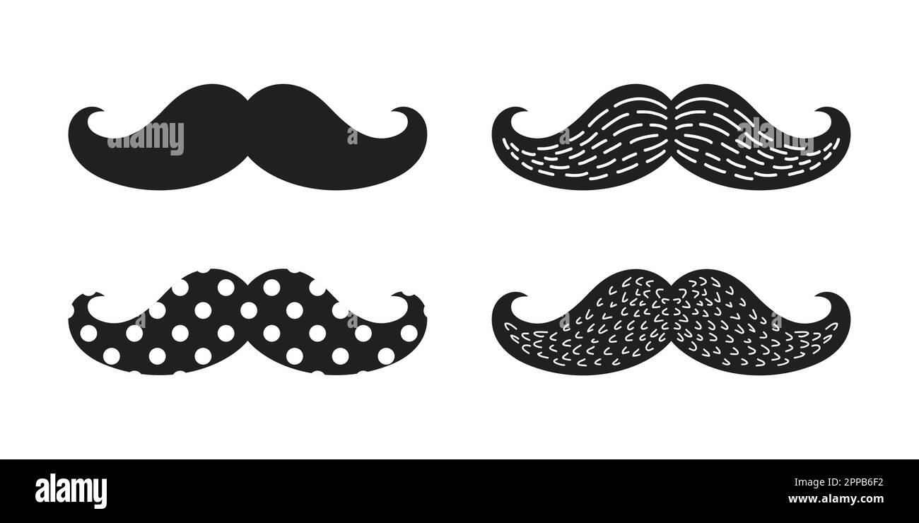 moustache vector icon logo illustration personnage poka point doodle Illustration de Vecteur