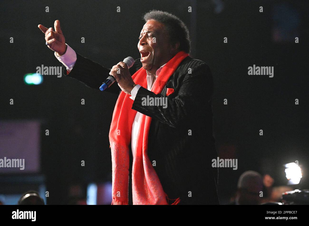 Roberto Blanco BEI der Verleihung der Goldenen sonne 2023 während der Sonnenklar.TV Gala im Wunderland Kalkar. Kalkar, 22.04.2023 Banque D'Images