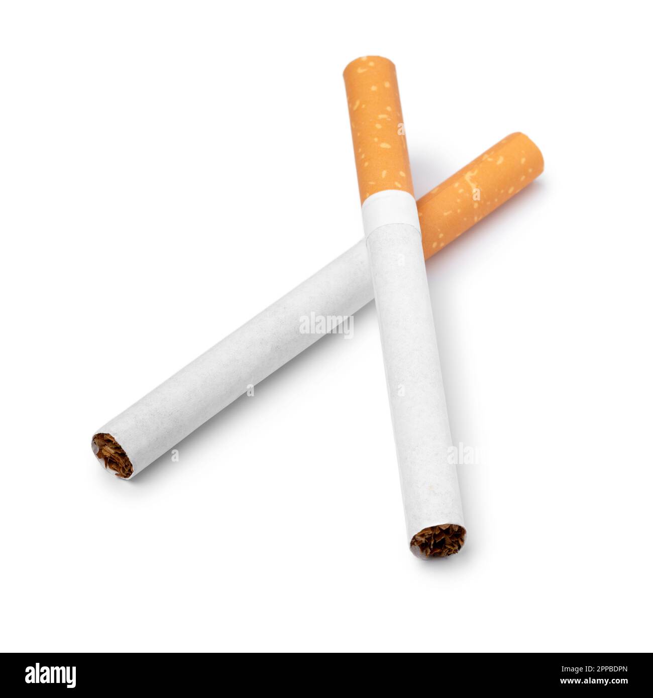 Paire de cigarettes isolées sur fond blanc Banque D'Images