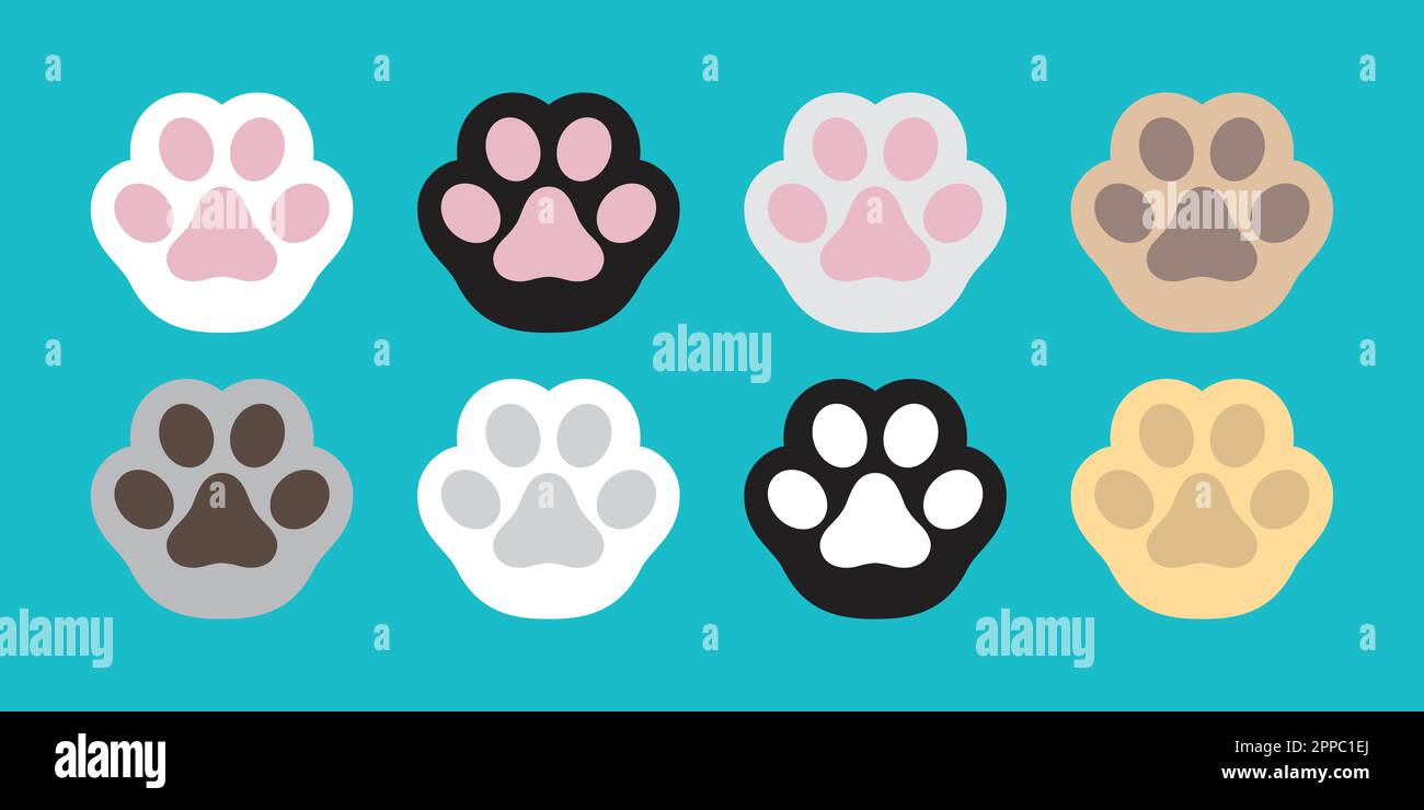 Chat paw vecteur chien paw icône logo chat race doodle illustration personnage dessin animé Illustration de Vecteur