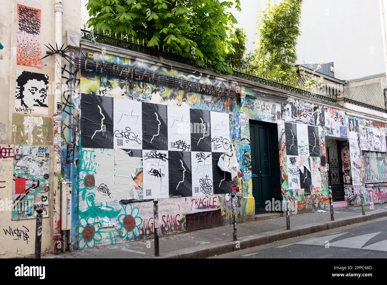 Siège de Serge Gainsbourg, 5 rue de Verneuil, Paris Banque D'Images