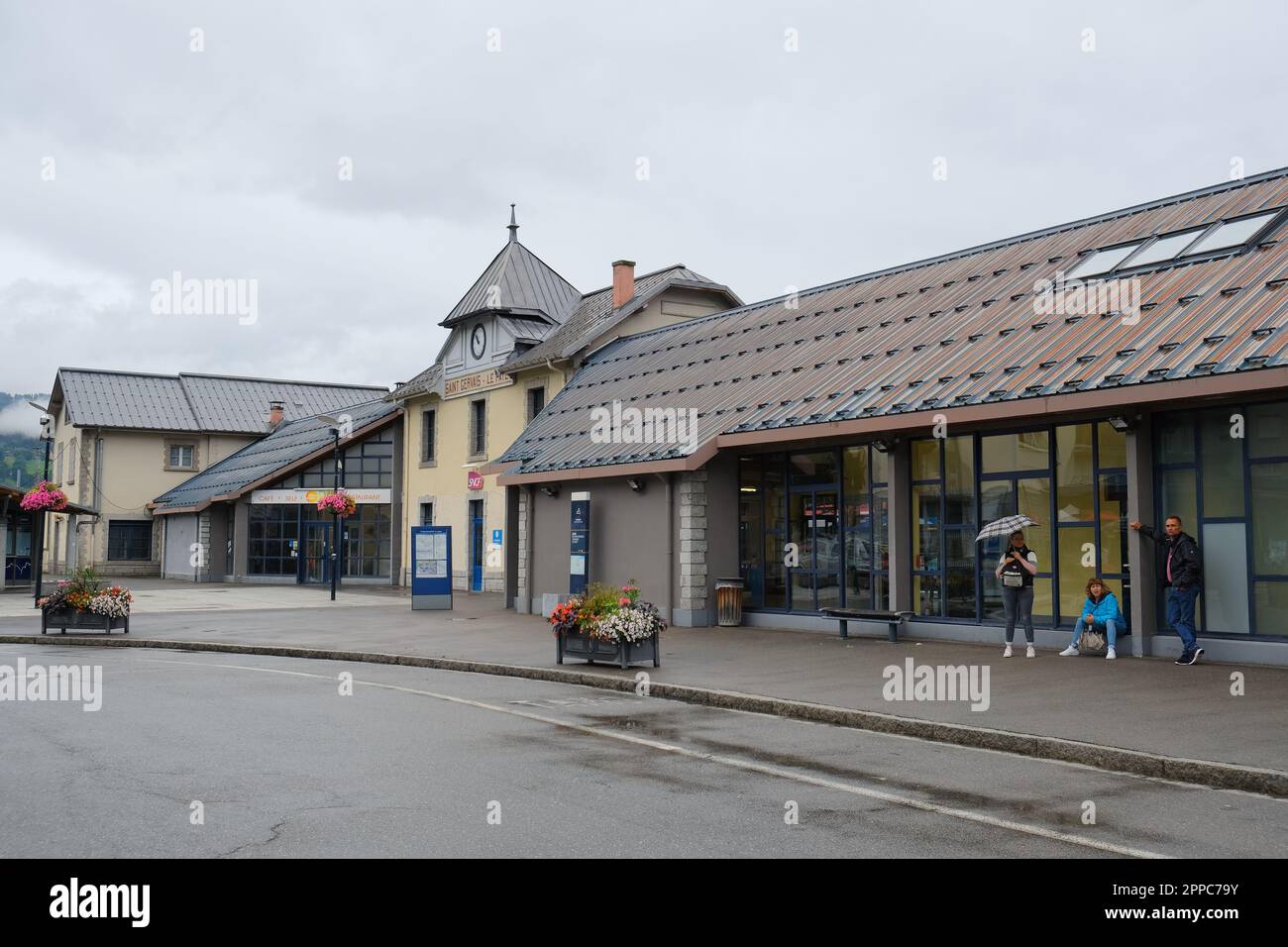 Saint-Gervais - Gare du Fayet pour le tramway du Mont blanc, qui atteint le Nid d'Aigle au glacier du Bionnassay, Rhône-Alpes, Chamonix Banque D'Images