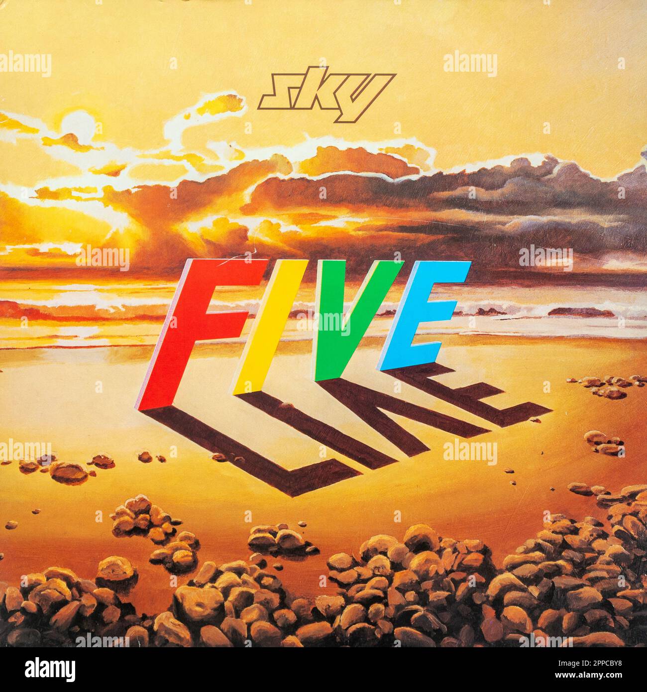 Album Sky Five Live, couverture de disque en vinyle Banque D'Images
