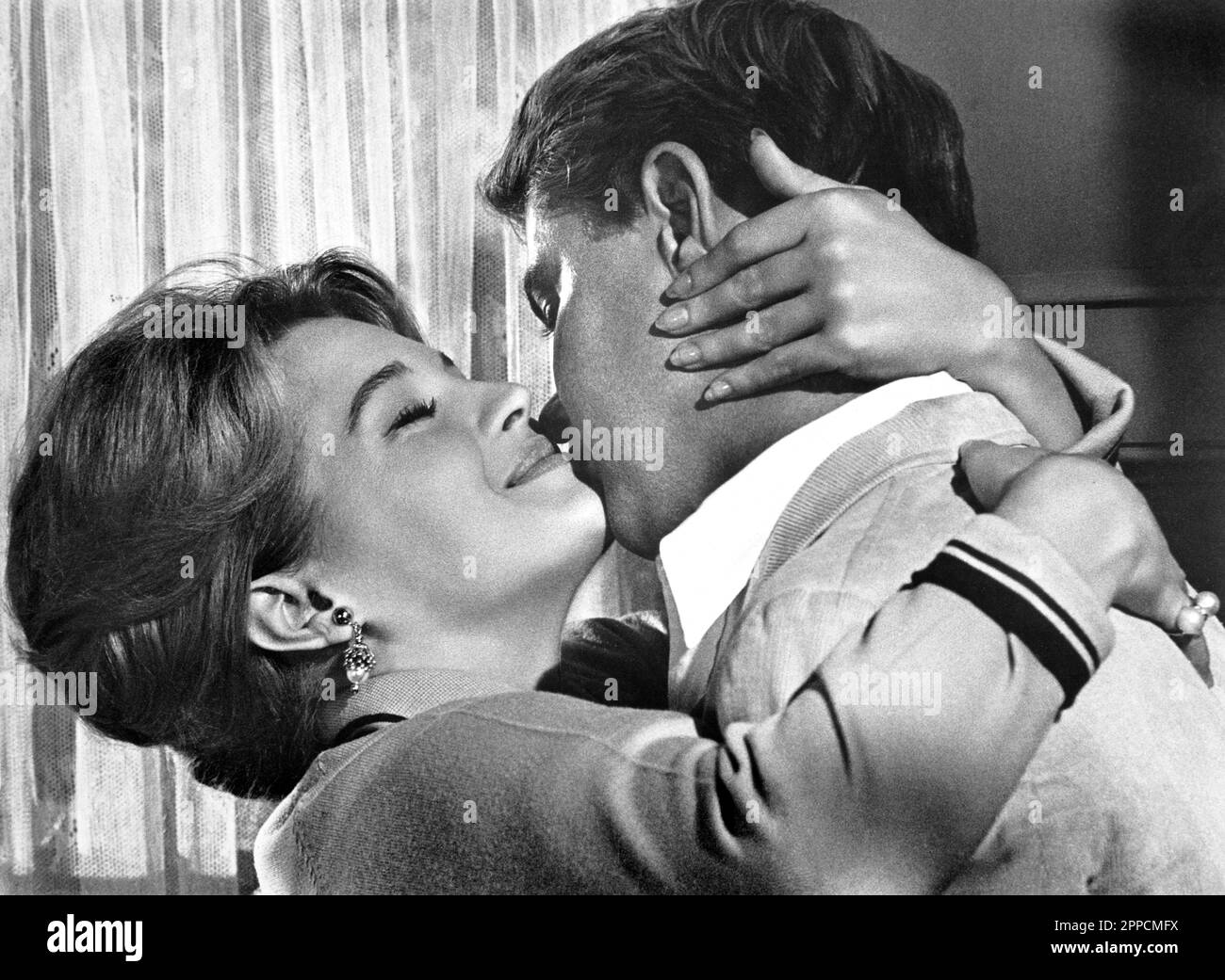 Angie Dickinson, Troy Donahue, sur le tournage du film, « Rome Adventure », Warner Bros., 1962 Banque D'Images