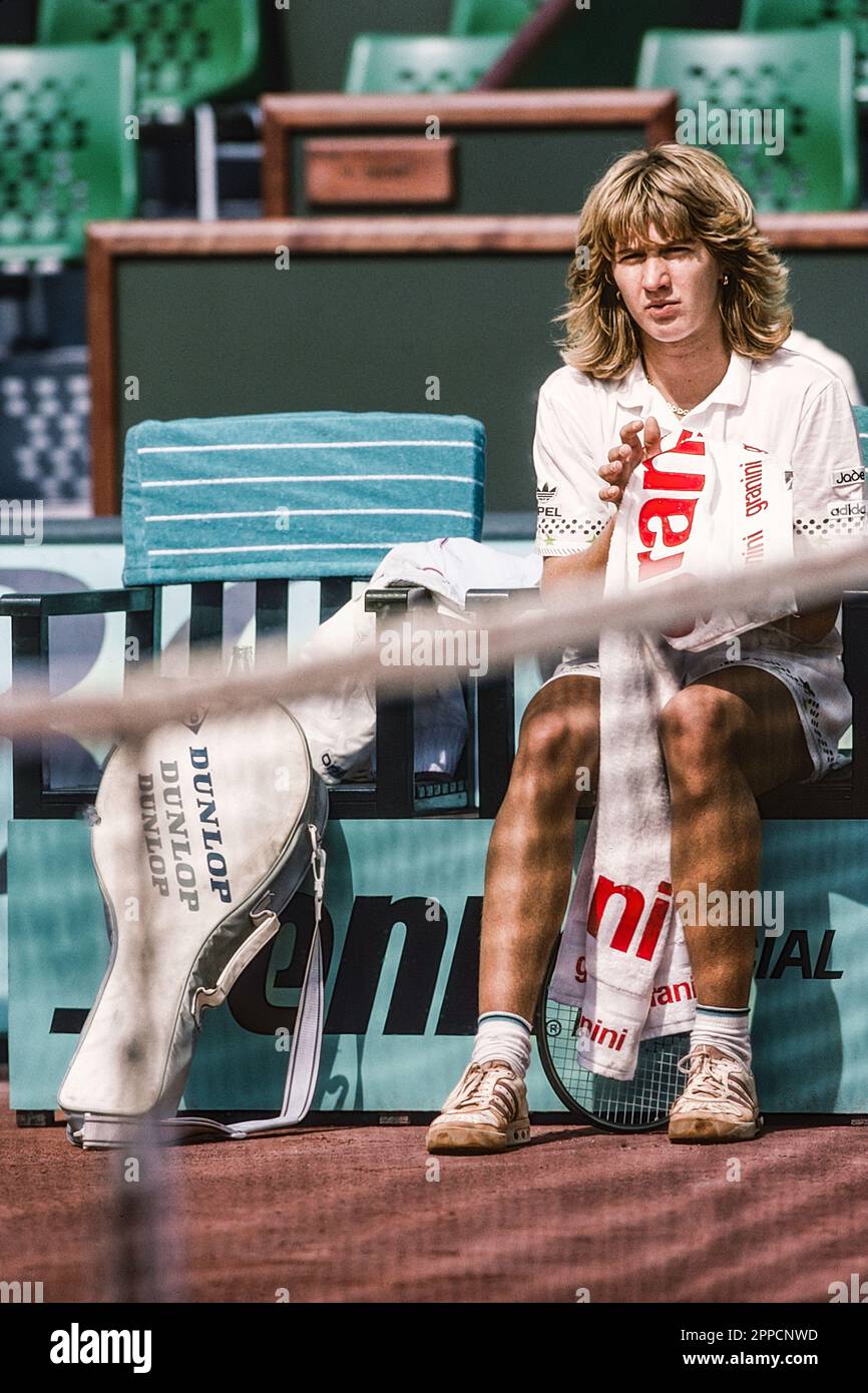 Steffi Graf (GER) en compétition à l'Open de France 1988 Banque D'Images