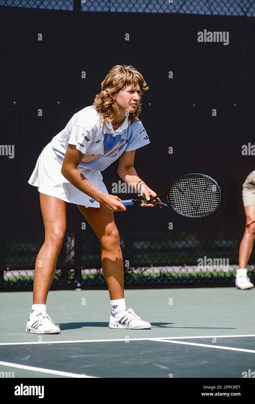 Steffi Graf (GER) a remporté le titre féminin des joueurs individuels aux Championnats internationaux Lipton 1987 Banque D'Images