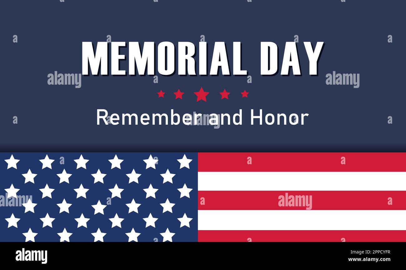 Memorial Day aux États-Unis. Symboles nationaux du drapeau des États-Unis. Joyeux jour du souvenir. Bannière sur le thème du Memorial Day Illustration de Vecteur