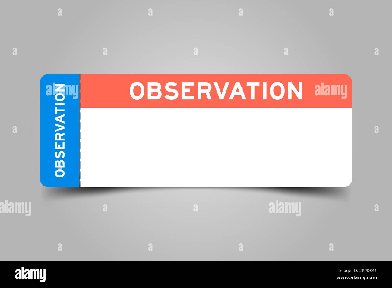 Billet bleu et orange avec observation de mot et espace de copie blanc Illustration de Vecteur