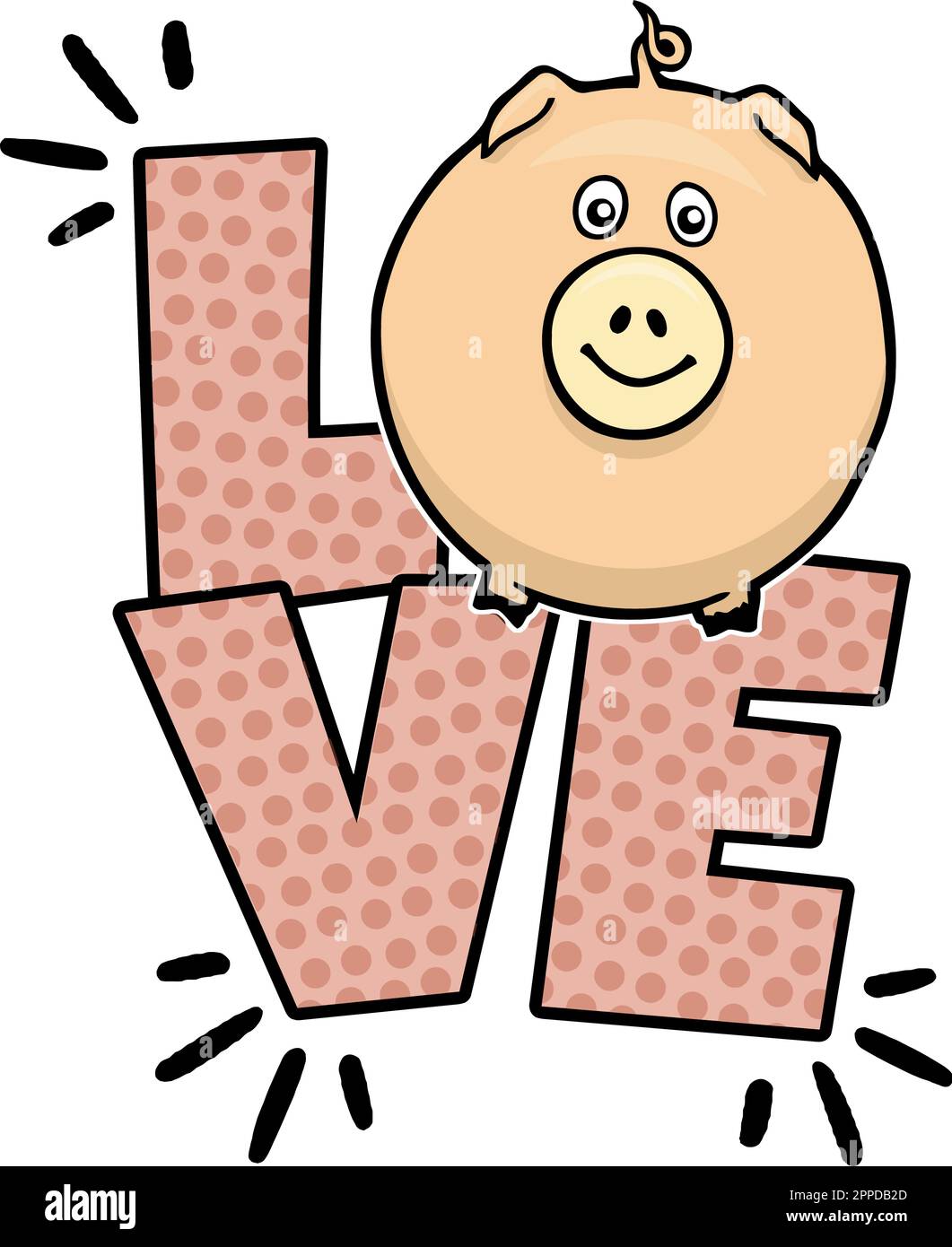 motif cochon amoureux amour Illustration de Vecteur