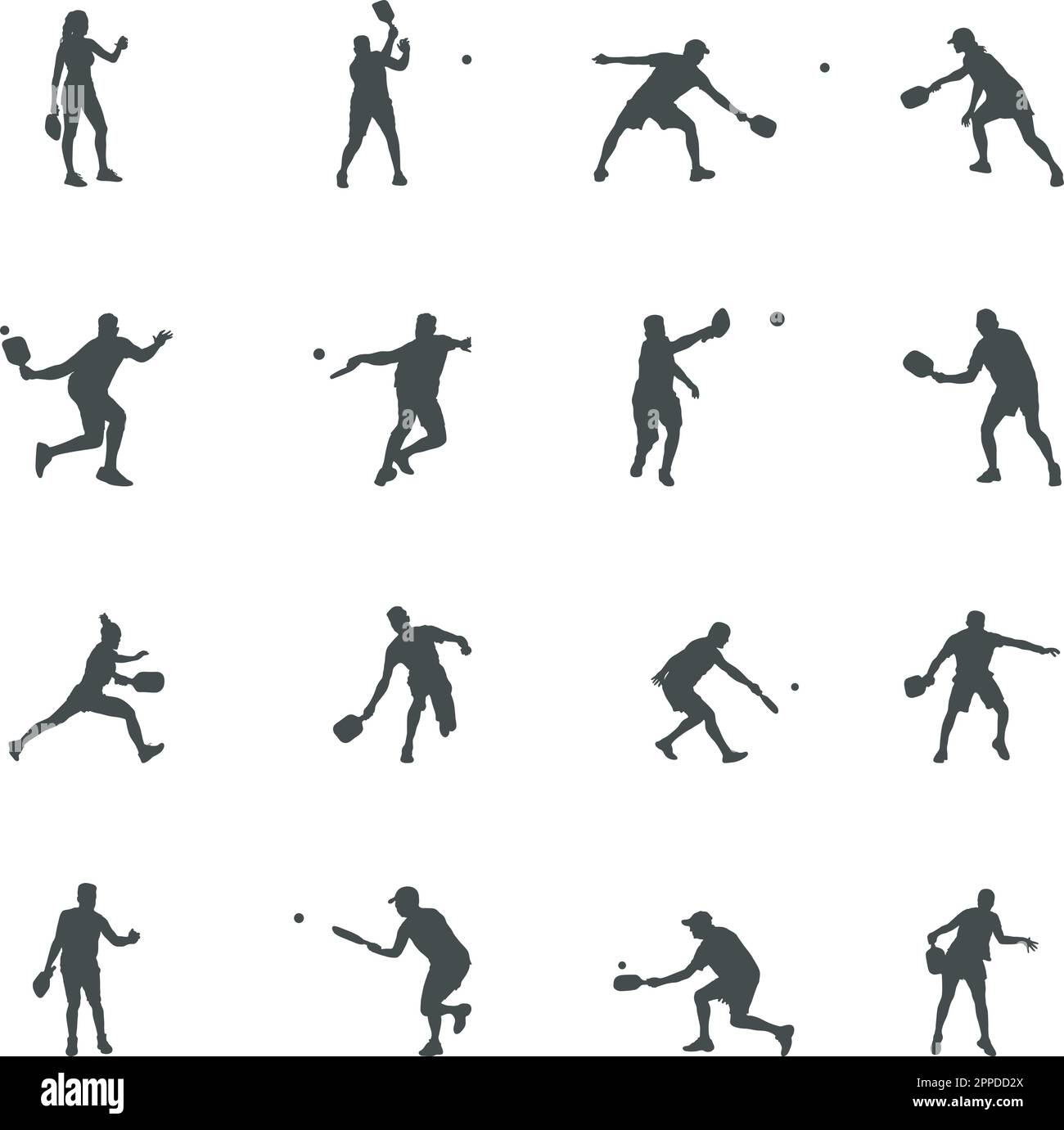 Silhouette du joueur de Pickleball, SVG du joueur de Pickleball, vecteur du joueur de Pickleball Illustration de Vecteur