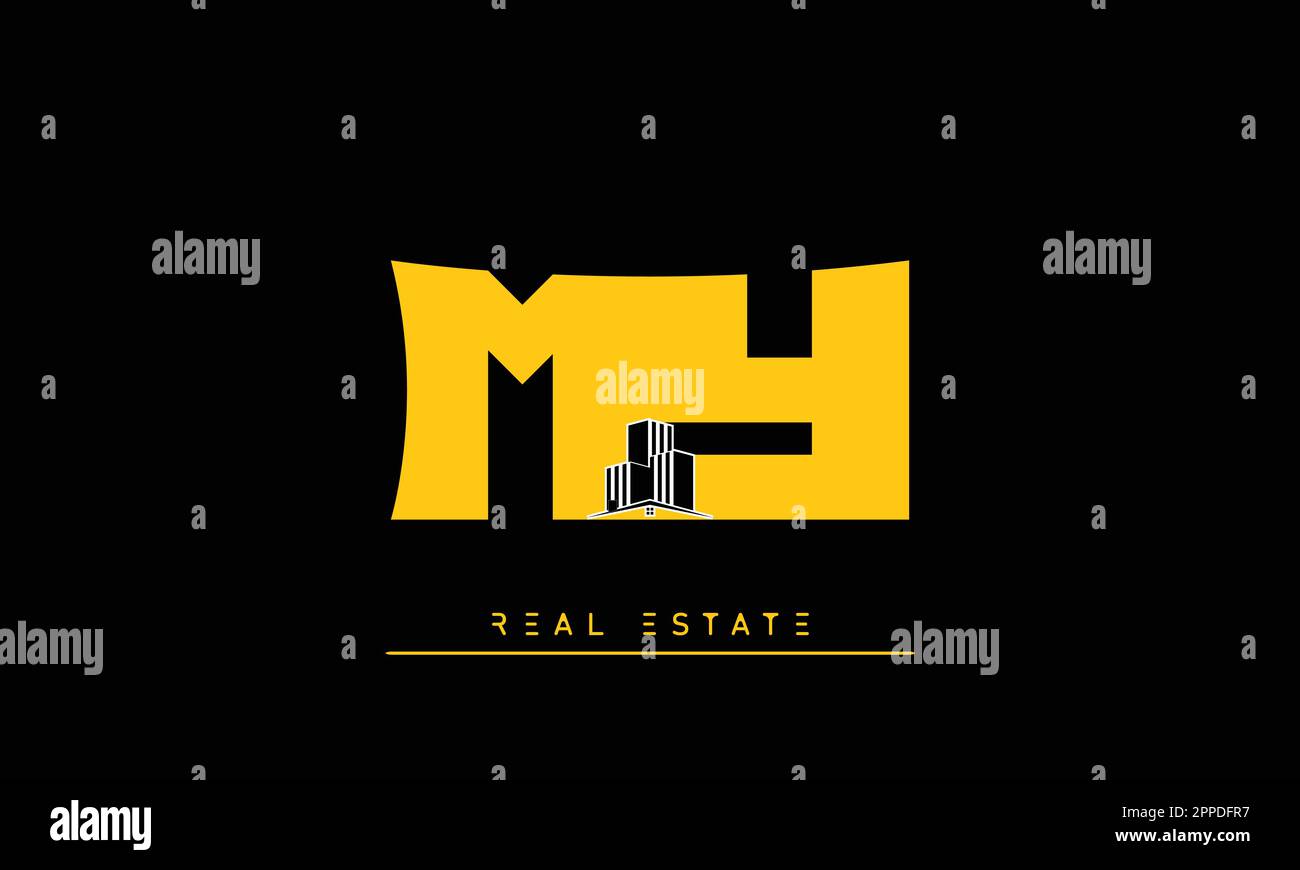 Immobilier lettres moderne Creative logo MON , YM Illustration de Vecteur