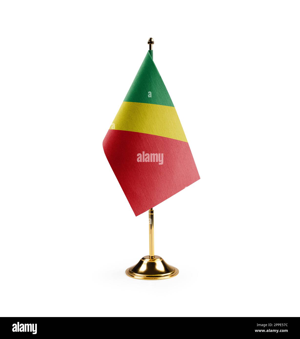 Petit drapeau national du Congo sur fond blanc. Banque D'Images