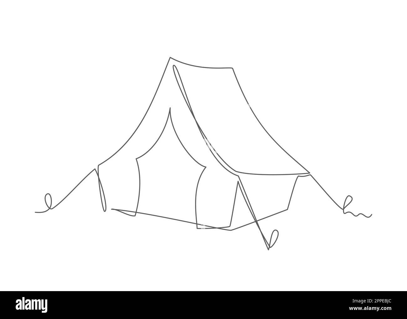 Tente une ligne sur fond blanc Illustration de Vecteur