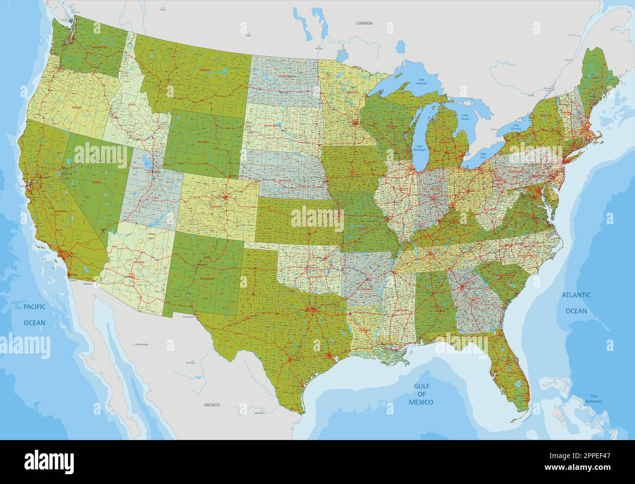 carte des villes des etats unis
