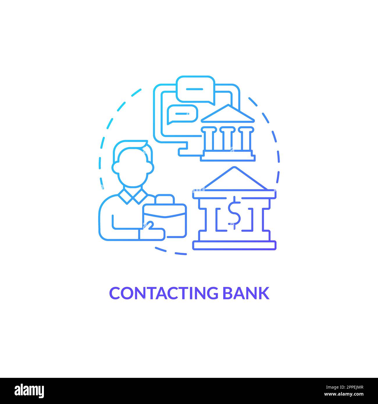 Icône de concept de gradient bleu de la banque de contact Illustration de Vecteur