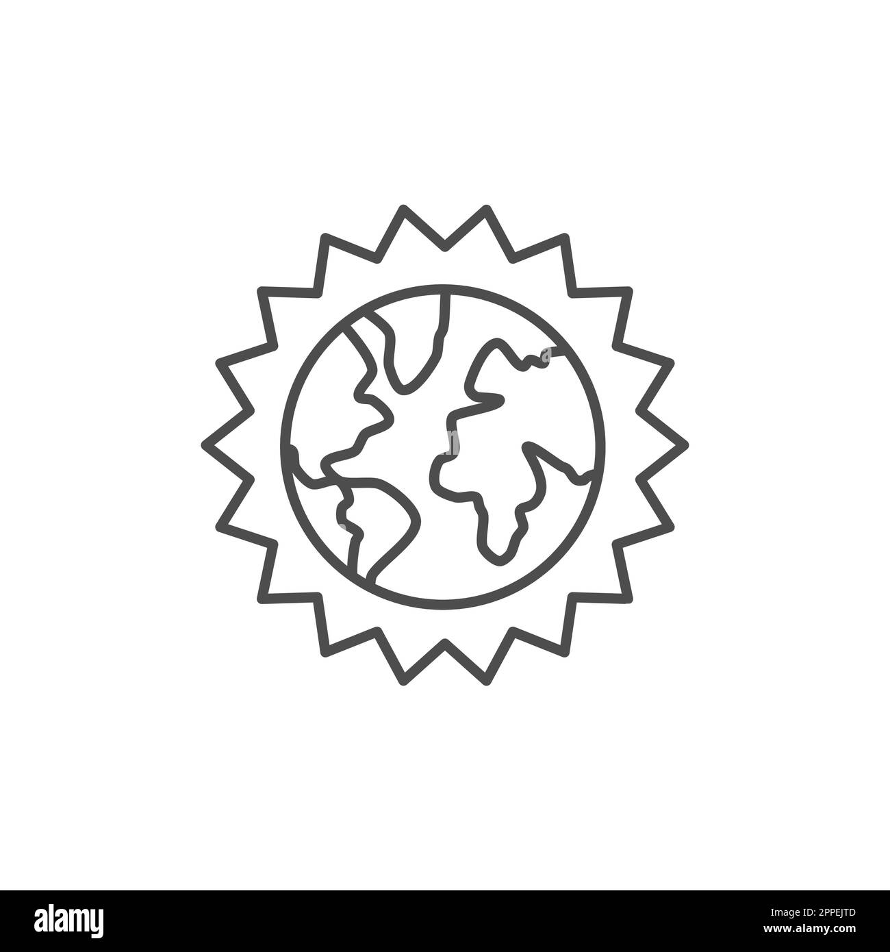Icône de vecteur linéaire lié au réchauffement climatique. Changements climatiques. Temps chaud. Problème écologique. Problèmes mondiaux. Illustration vectorielle isolée sur wh Illustration de Vecteur