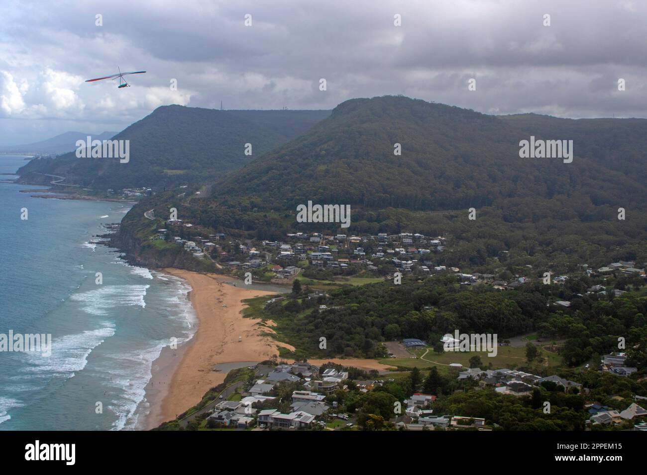 Deltaplane à Bald Hill Banque D'Images
