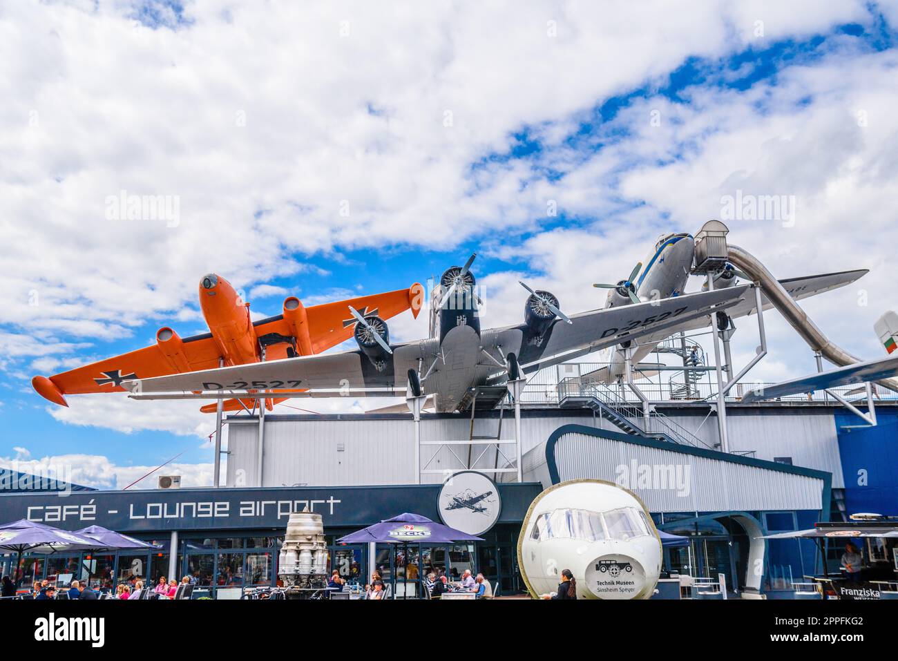 SINSHEIM, ALLEMAGNE - MAI 2022 : Canberra B.2, Junkers Ju 5 3m, Douglas DC-3 Banque D'Images