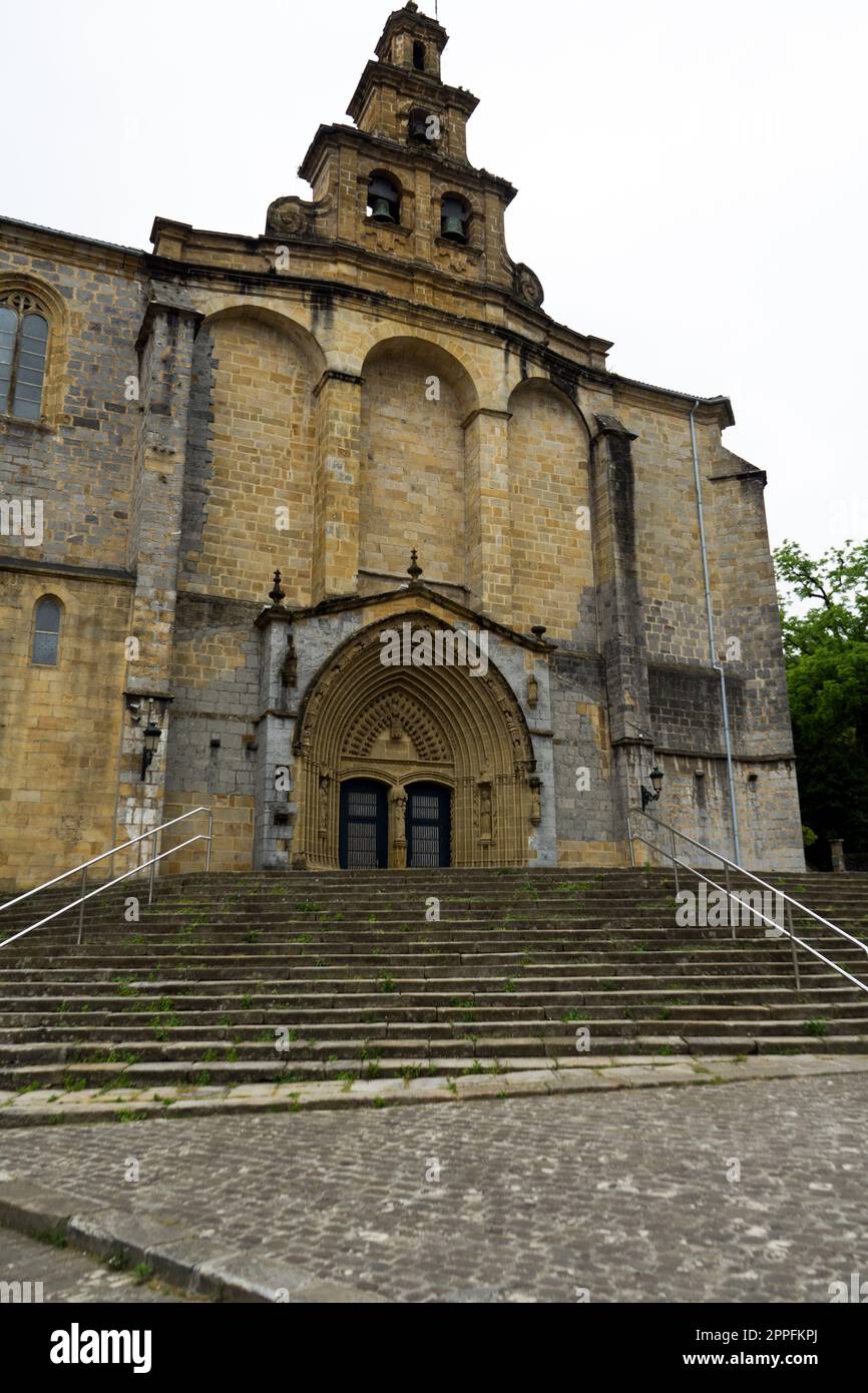 Église catholique Sainte Marie à Gernika-Lumo, pays basque, Espagne. Banque D'Images