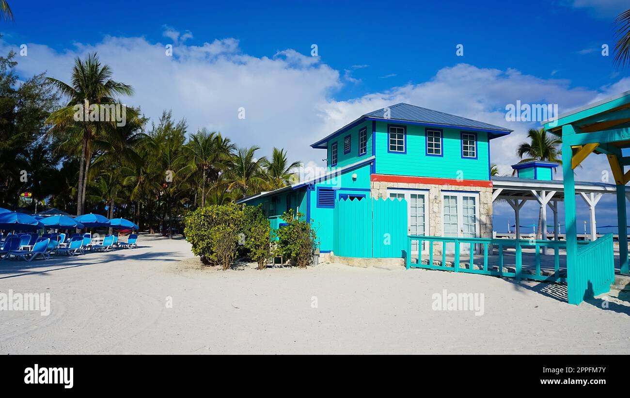 Une vue sur l'île de Cococay à la mer des Caraïbes Banque D'Images